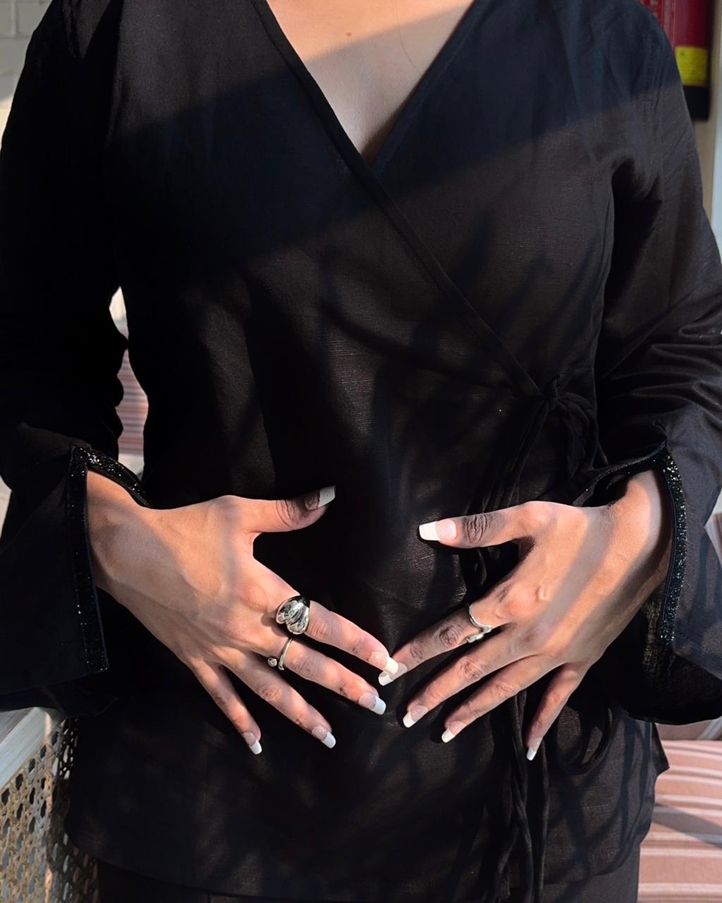 Midnight Black Linen Co-Ord Set