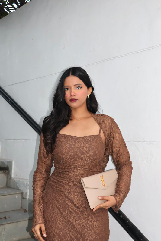 Mocha Lace Dress