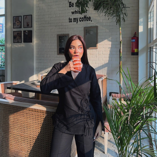 black linen co ord set